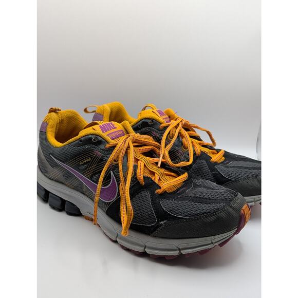 Nike Pegasus 28 Trail Women’s Black/Gold/Orange Running Sneakers - Picture 5 of 8